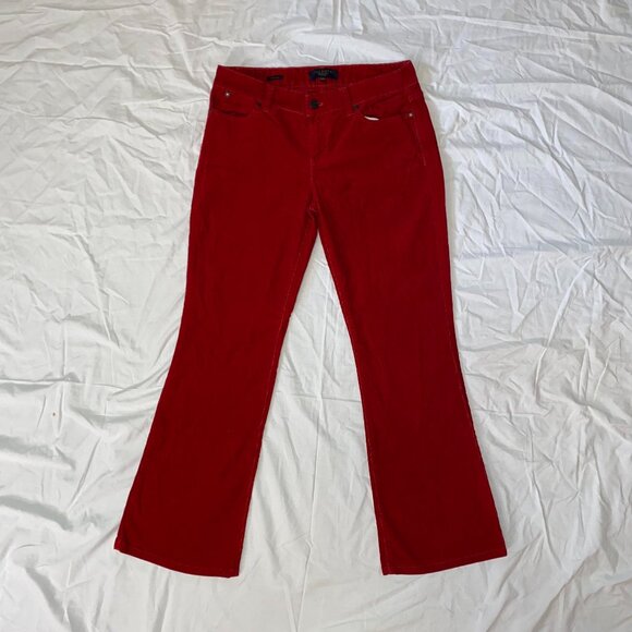 Vintage Vibrant Signature Boot Cut Red Denim Jeans - Talbot - Picture 1 of 7